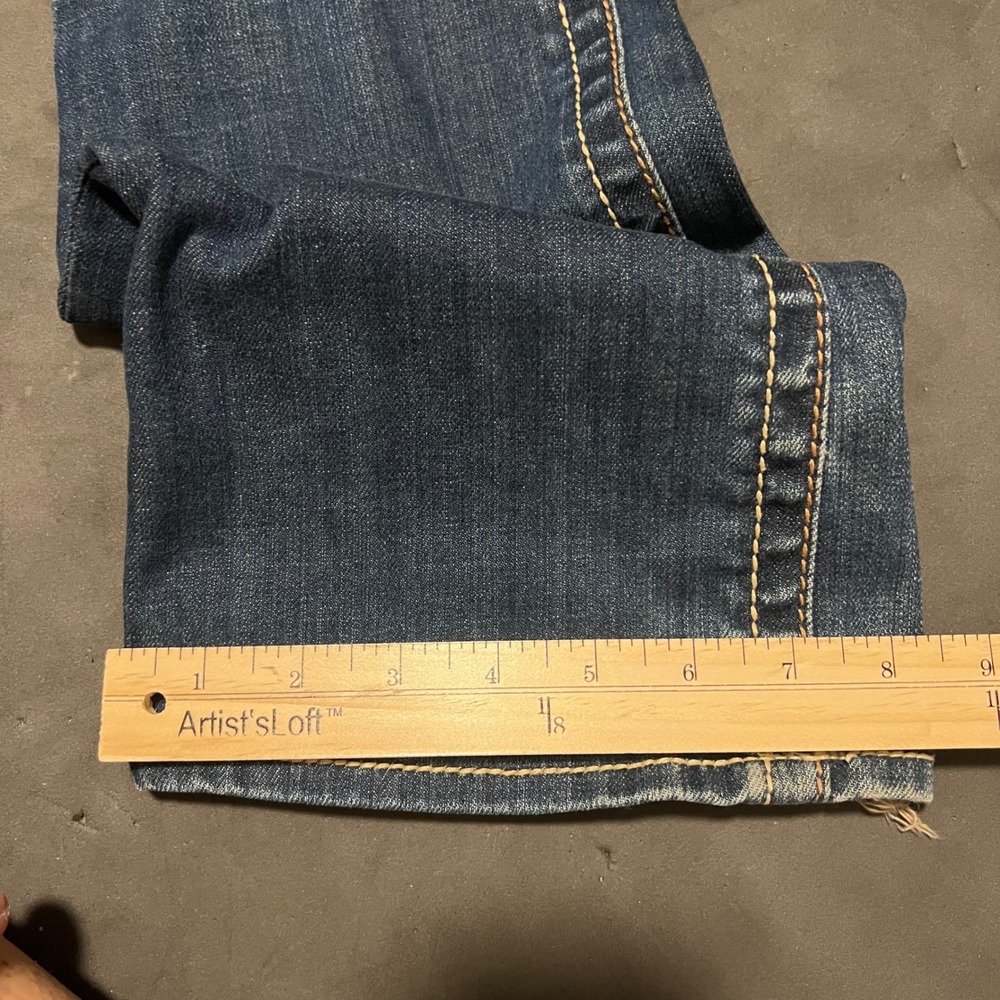 Rock Revival Jamie Bootcut Jeans Womens 27 Blue Rhinestone Flap Pocket - Picture 9 of 13